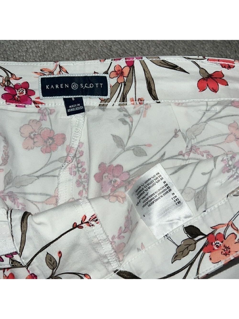 KAREN SCOTT White Floral Skirt - Picture 7 of 8